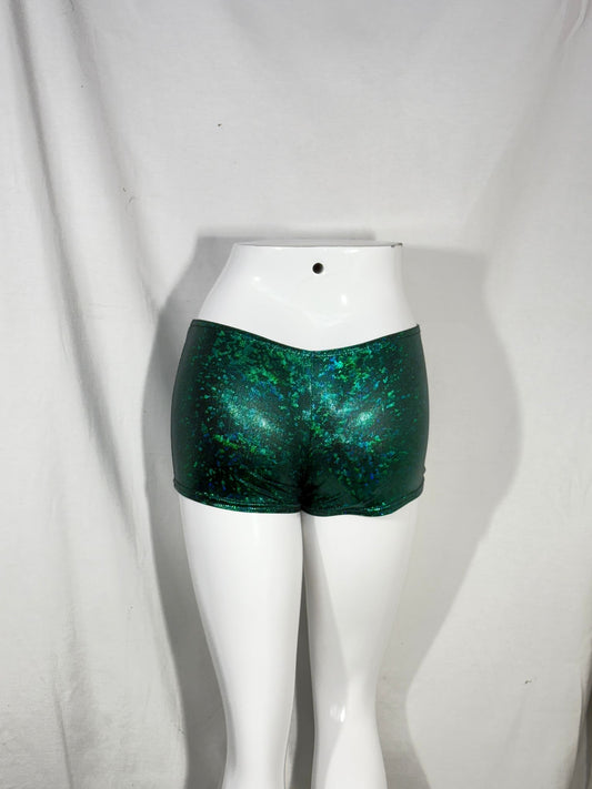 2. Second hand size XS green disco shorts