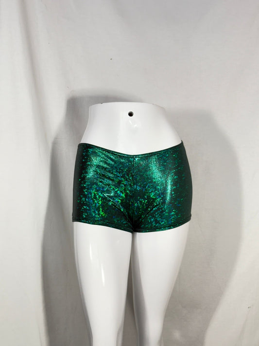 2. Second hand size XS green disco shorts