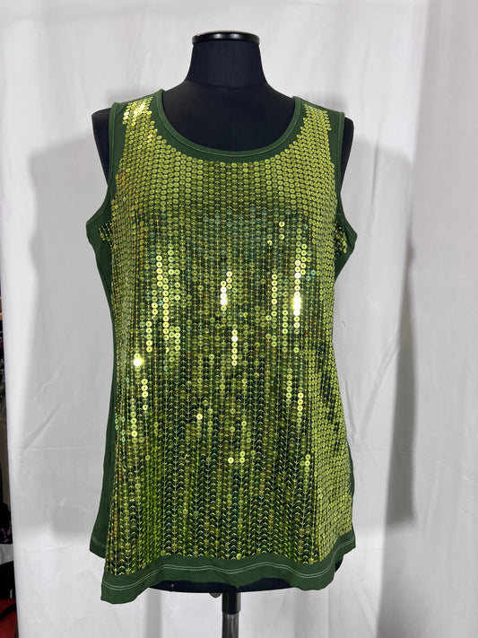 Haut Tang vert foncé à paillettes taille M d'occasion