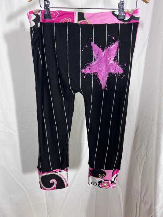 2nd hand size S black pink shorts with glitter stripes