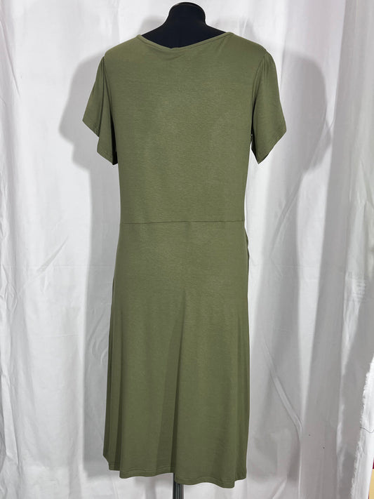 2nd Hand Size M Short Sleeve Dress Olive Green