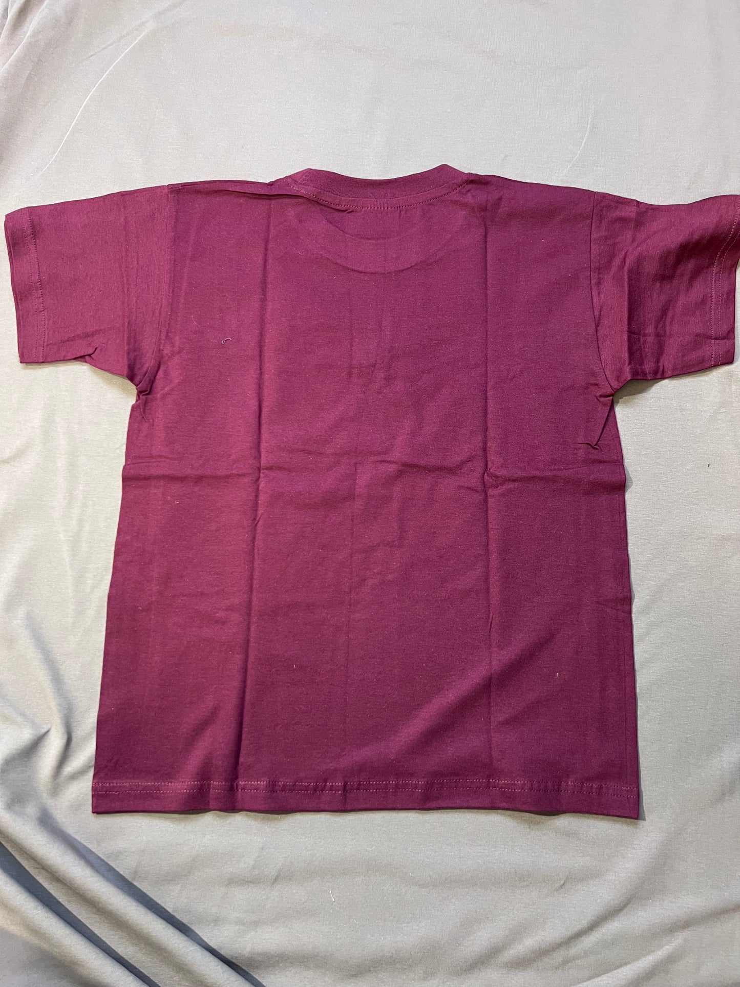 Chemise enfant 9-11 ans bordeaux avec dragon vert