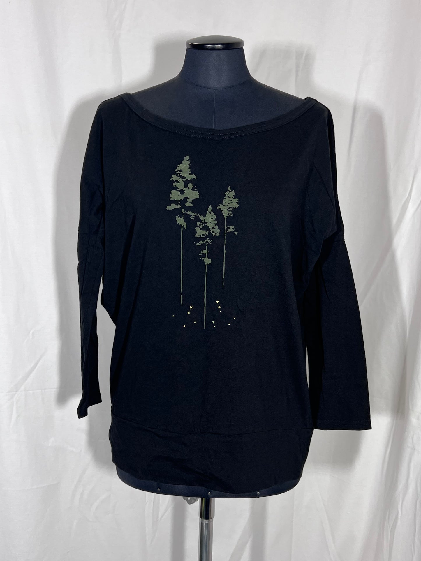 2. Hand Größe L Schwarzes langarm Shirt