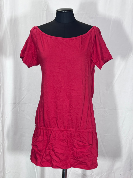 2. Hand Größe L Pinkes Minikleid mit Taschen vorne