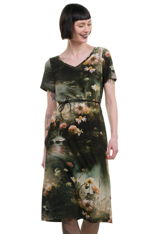Jersey Kleid Relaxed lang Teichrosen