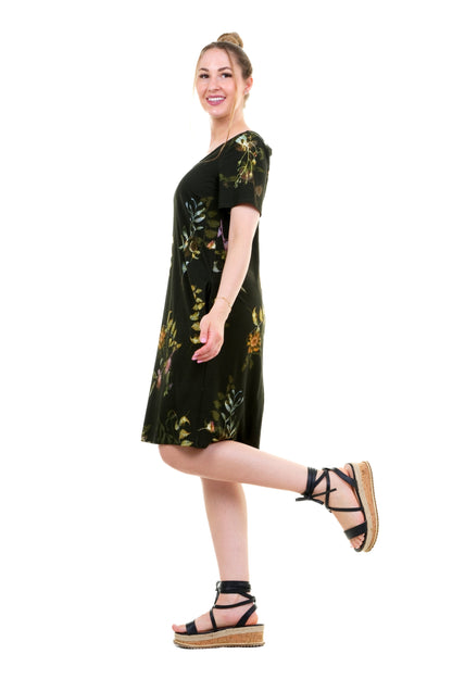 Jersey Kleid Relaxed Blattgeflüster -