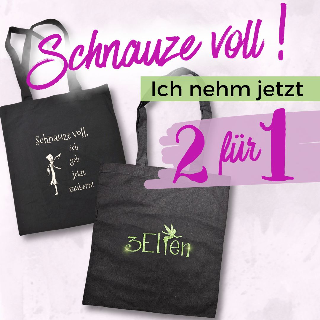 Jute Beutel Schnauze voll schwarz