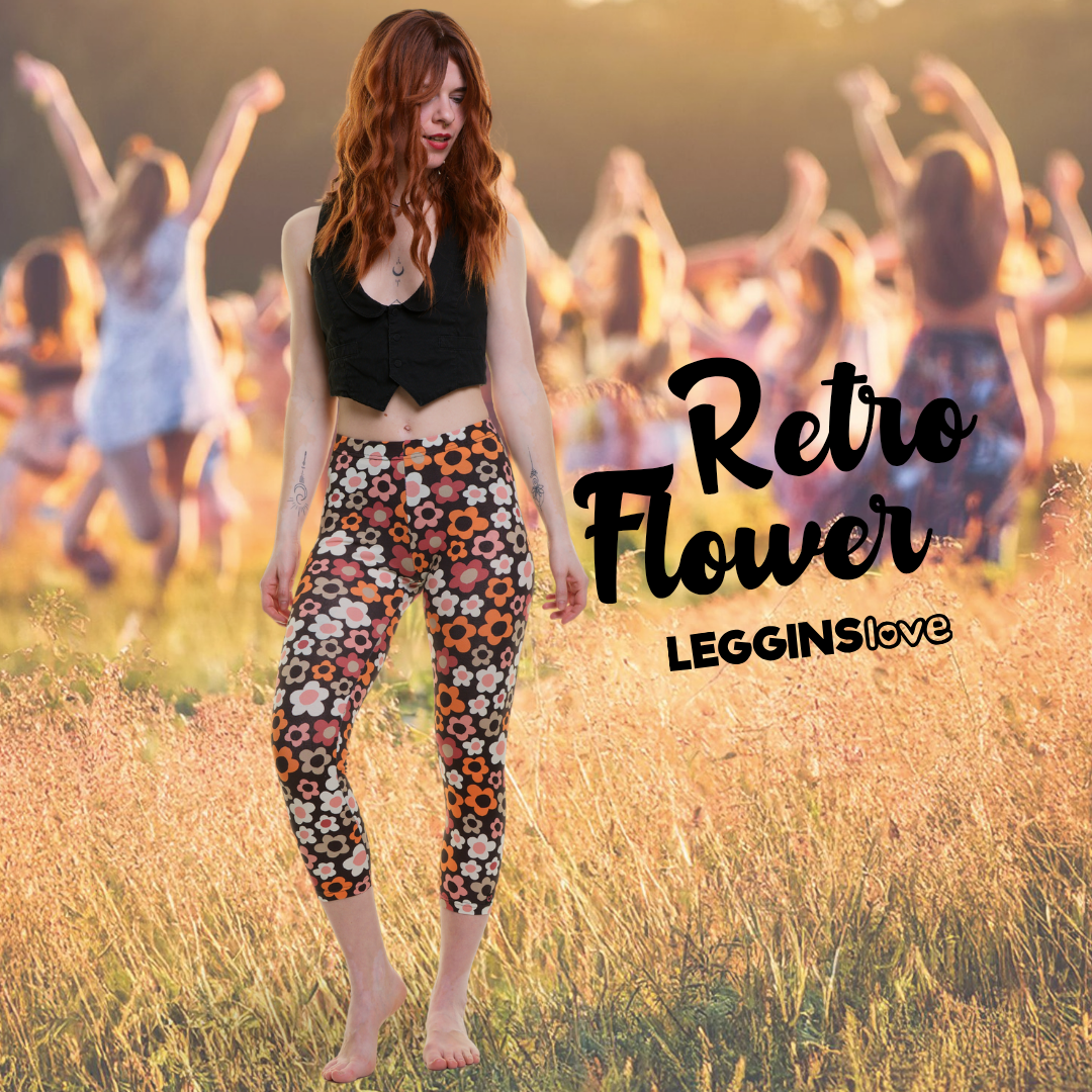 Capri Leggins retro Flower