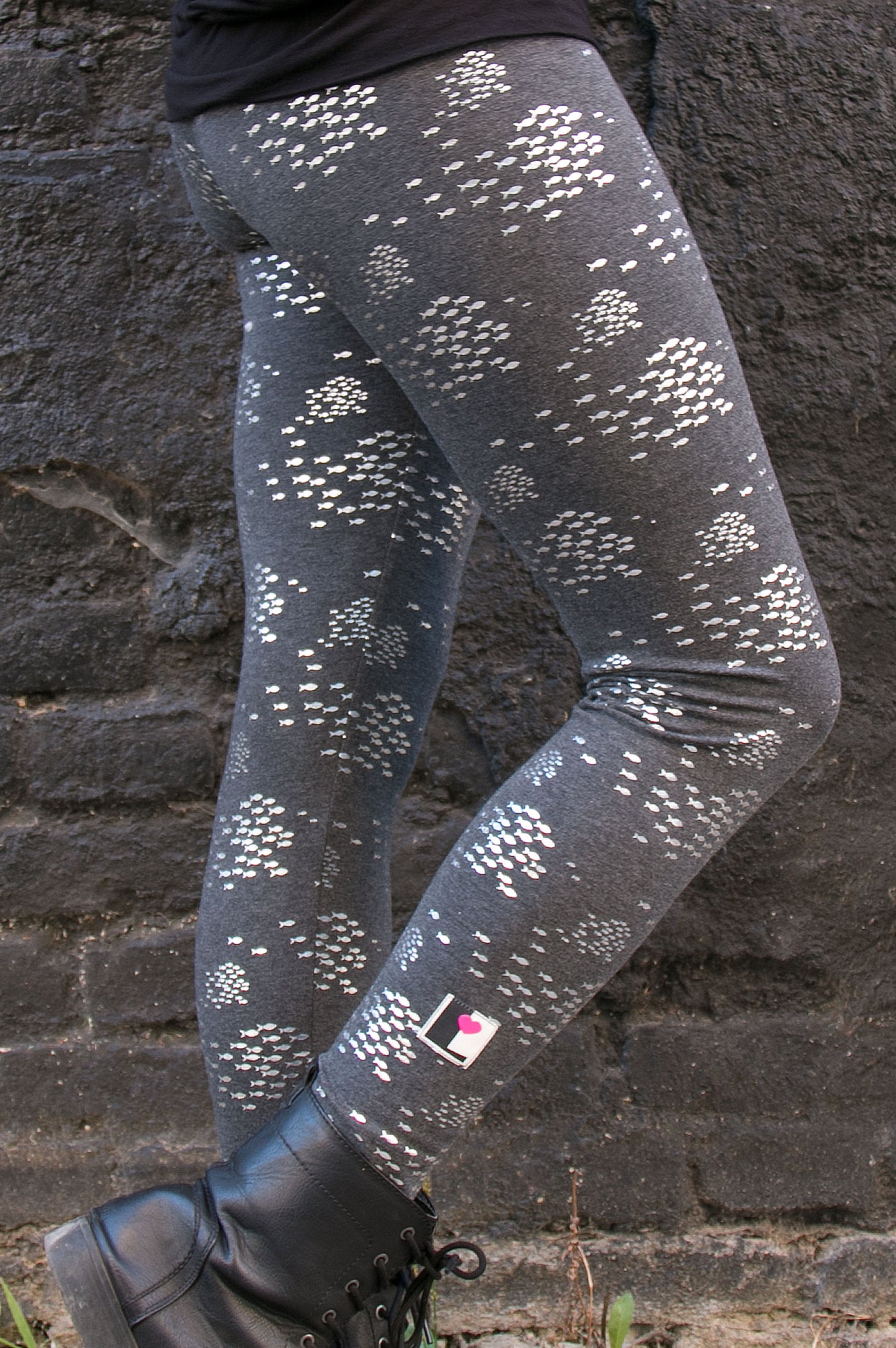 SALE  Größe S Fische grau Leggings