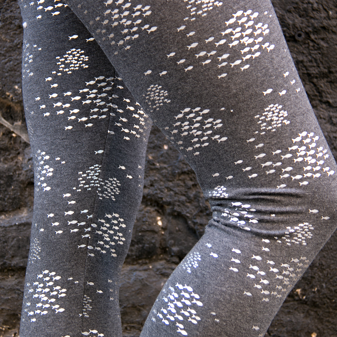 SALE  Größe S Fische grau Leggings