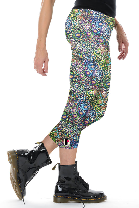 SALE Größe XS Capri Leggins flauschi flower