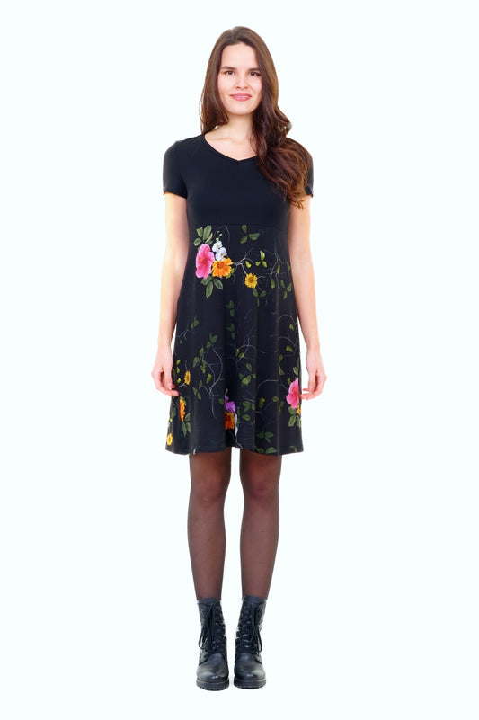 Lilly dress black Sunflowers 