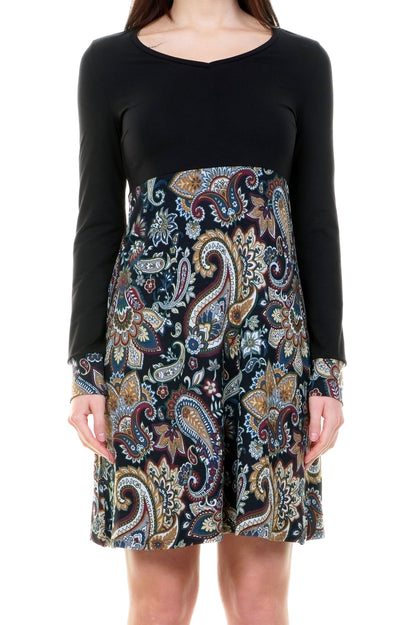 SALE Größe 4XL Lilly Kleid lang schwarz paisley
