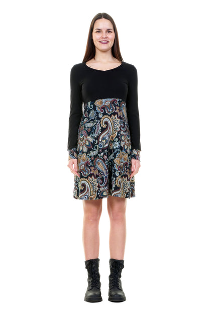 SALE Größe 4XL Lilly Kleid lang schwarz paisley