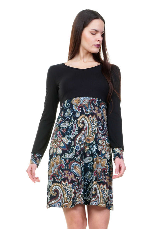 SALE Größe 4XL Lilly Kleid lang schwarz paisley