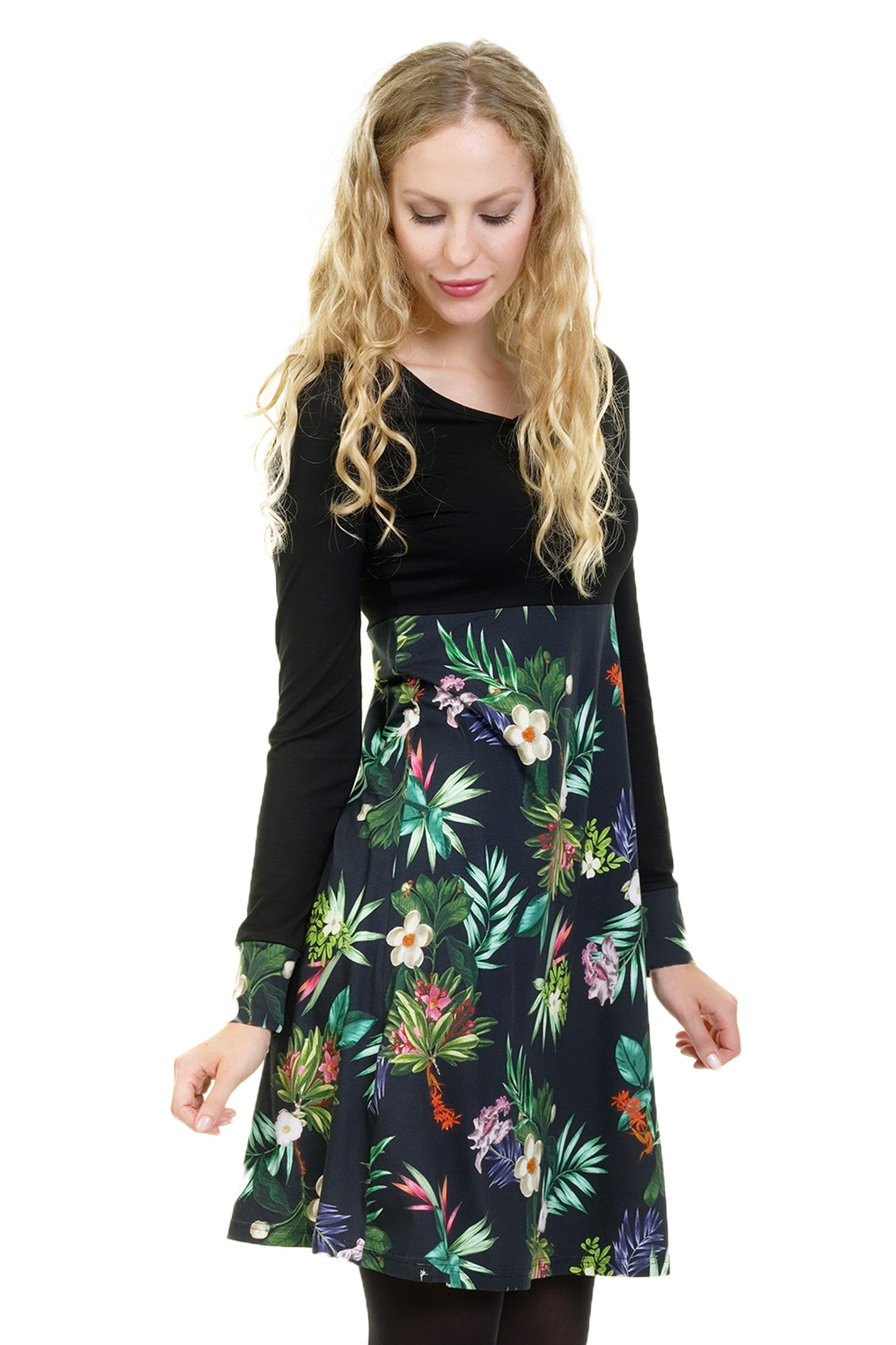 SALE Größe XS Lilly Kleid schwarz tropical