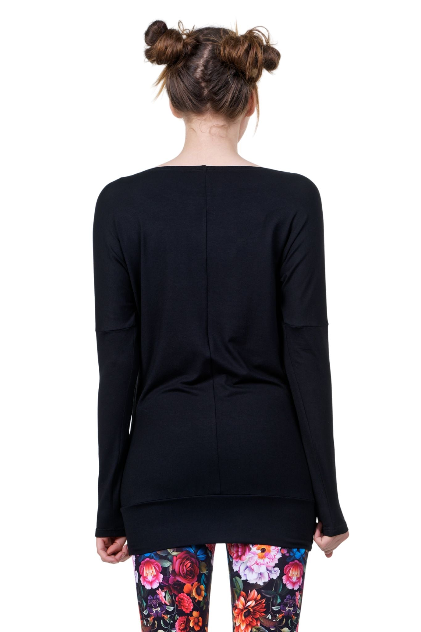 Robe longue ornement forêt grise au dos