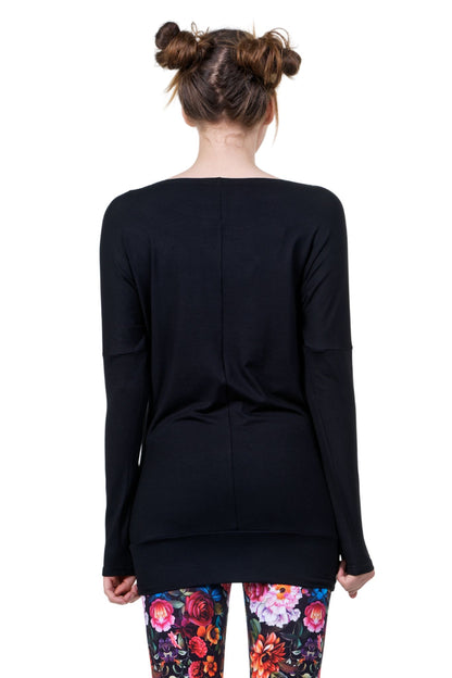 Robe longue ornement forêt grise au dos