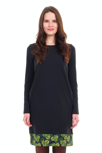 Miss Sixtie Kleid schwarz Blattzauber