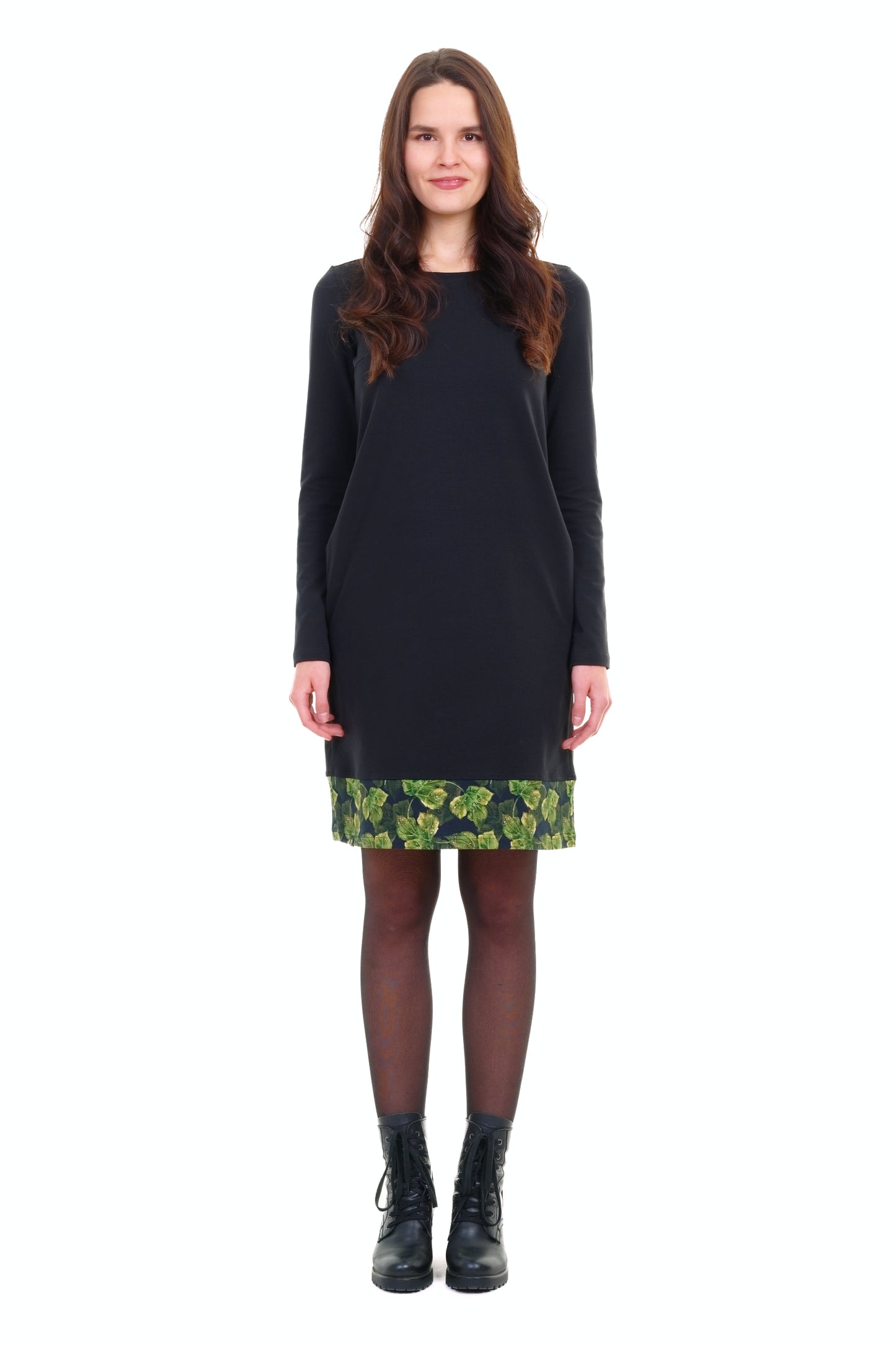 Miss Sixtie Kleid schwarz Blattzauber