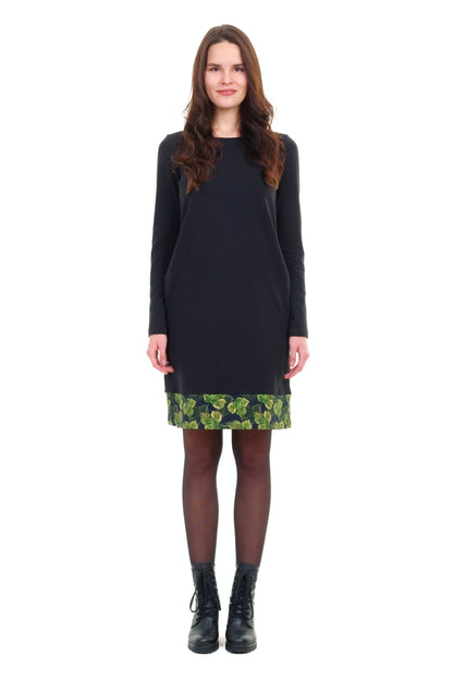 Miss Sixtie Kleid schwarz Blattzauber