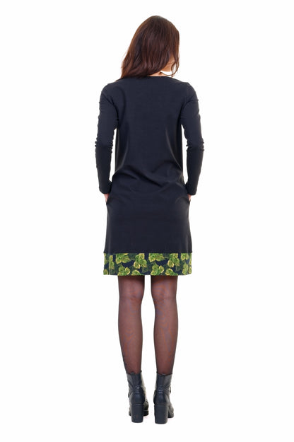 Miss Sixtie Kleid schwarz Blattzauber