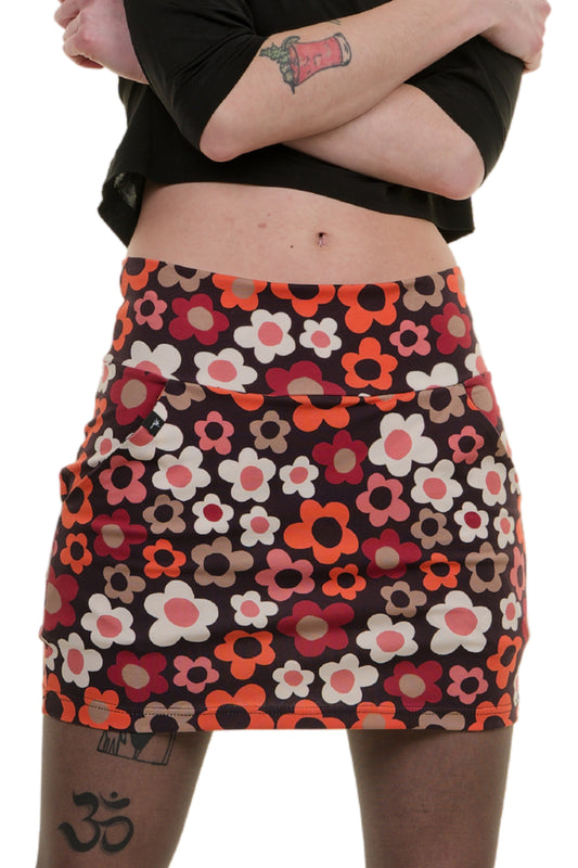 Minirock Pocket retro flower