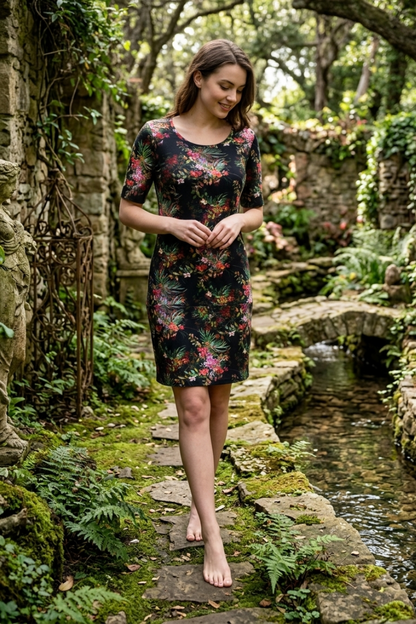 Wolkenkleid Prachtgarten – Legeres Jersey Kleid mit Taschen -