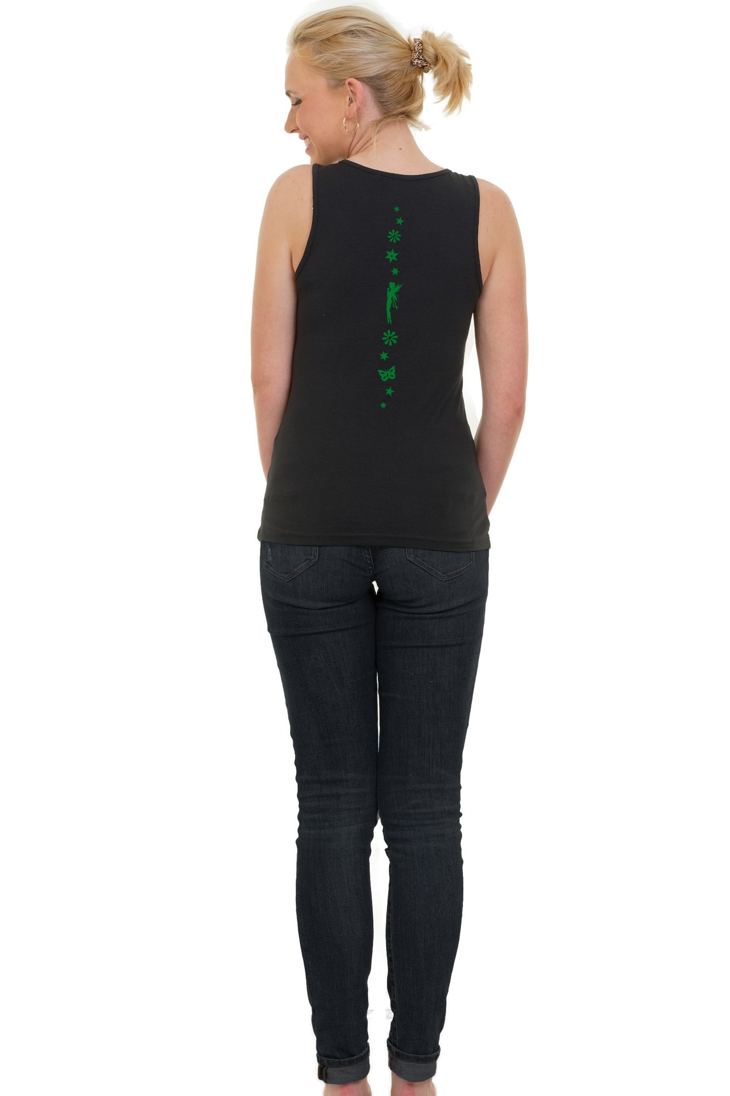 Tank top black tag element green