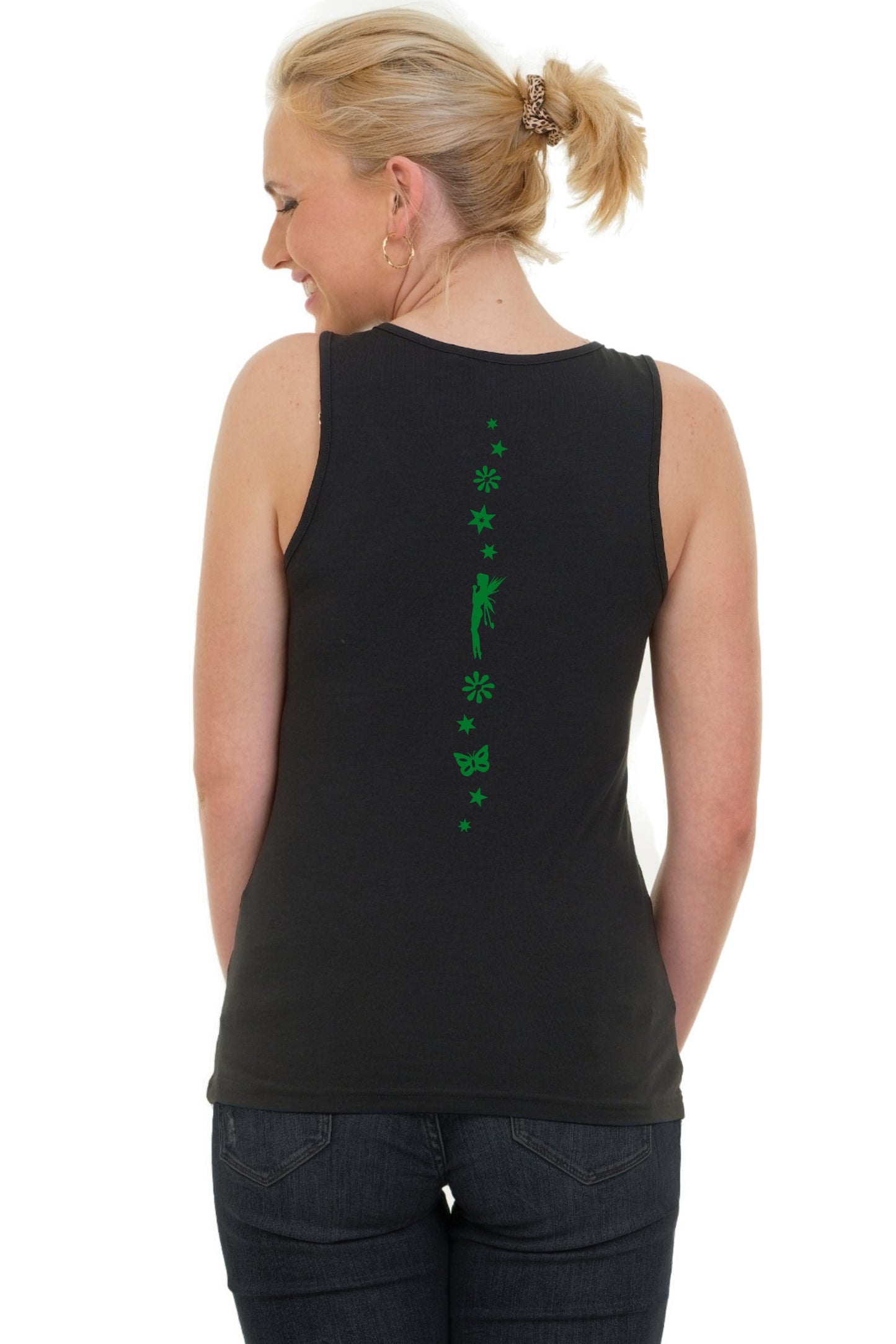 Tank top black tag element green