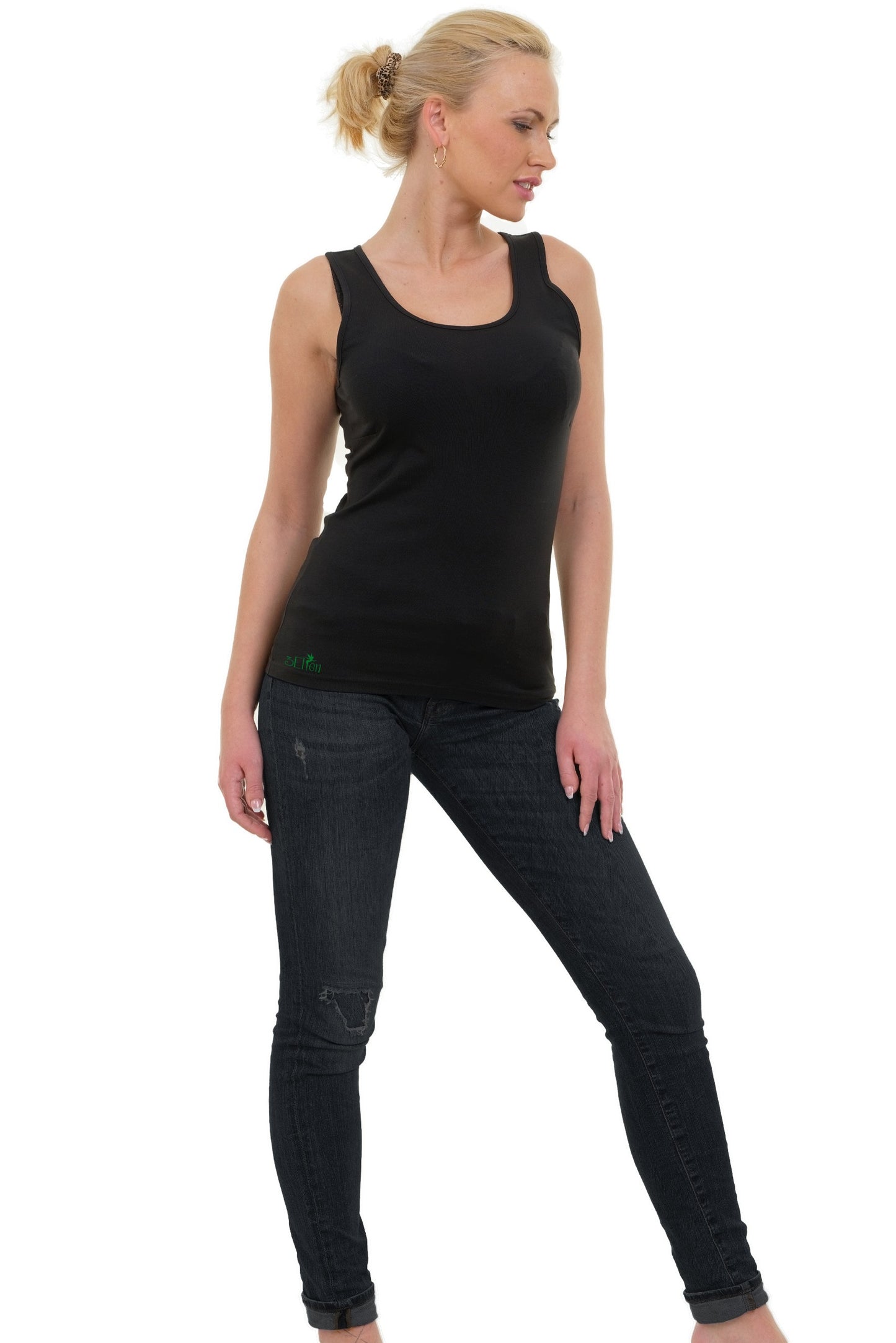 Tank top black tag element green