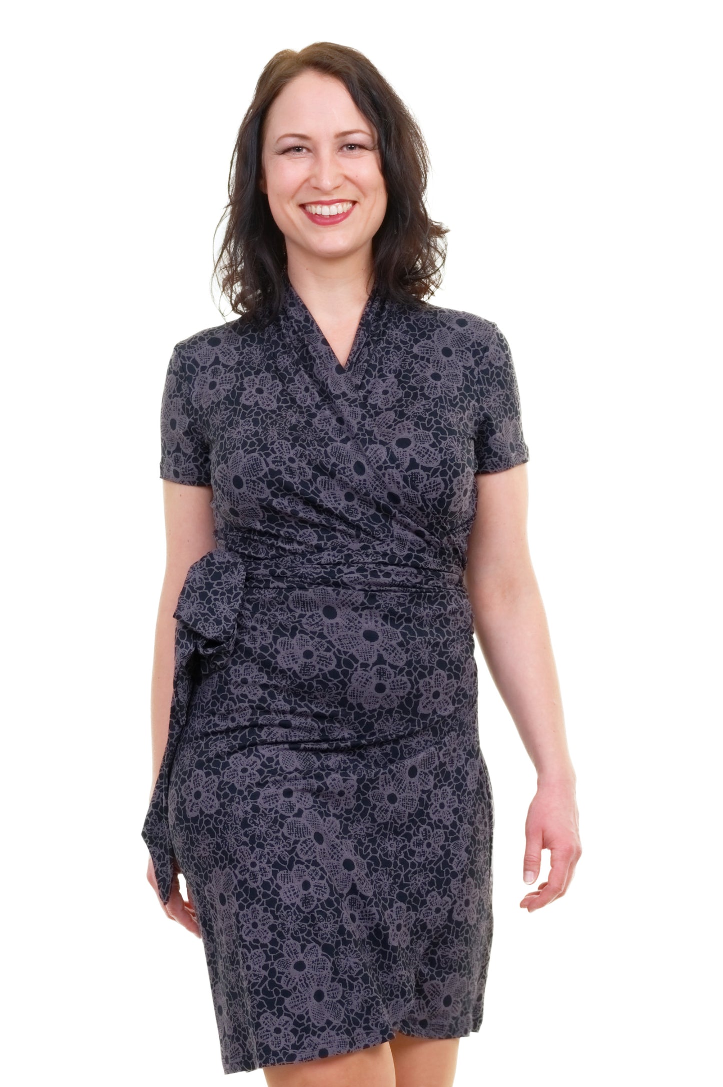 SALE Größe S Wickelkleid blumennetz