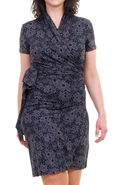 SALE Größe S Wickelkleid blumennetz