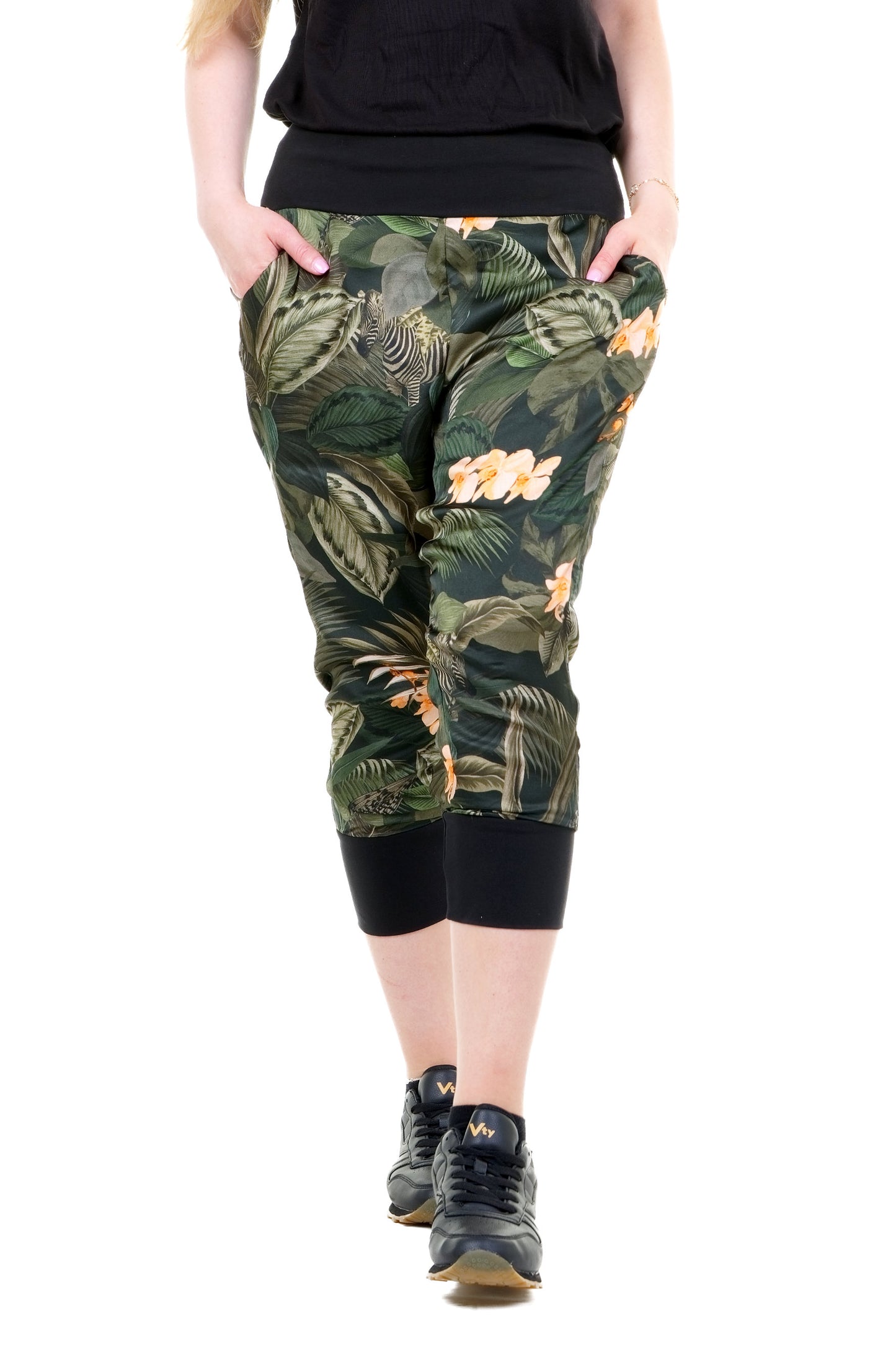 Yoga Hose Blusenstoff Jungle