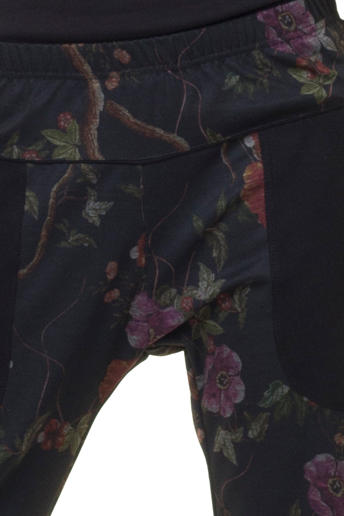 Maxi baggy trousers dark flower