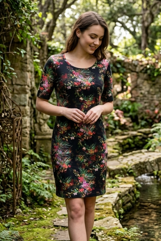 Wolkenkleid Prachtgarten – Legeres Jersey Kleid mit Taschen -