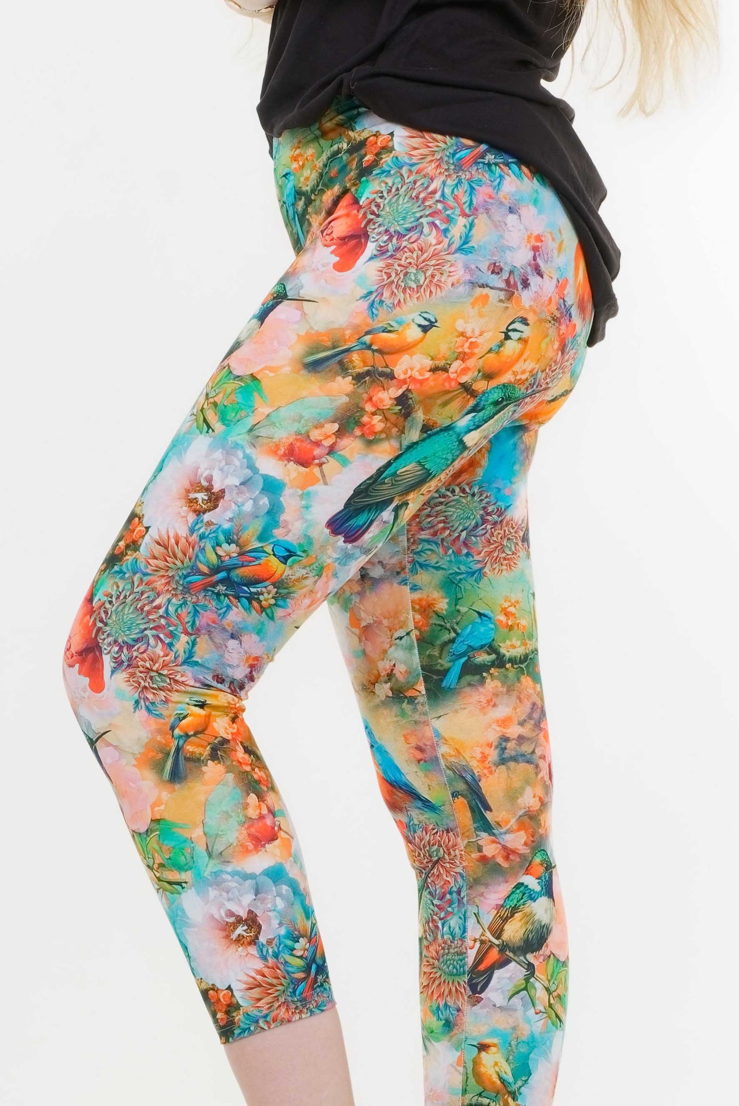 SALE  Größe XL Capri  Leggings paradise bird