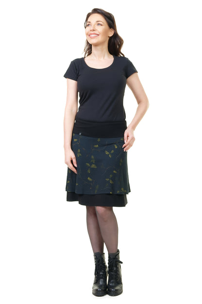 Circle skirt knee-length foliage