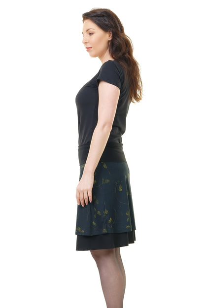 Circle skirt knee-length foliage