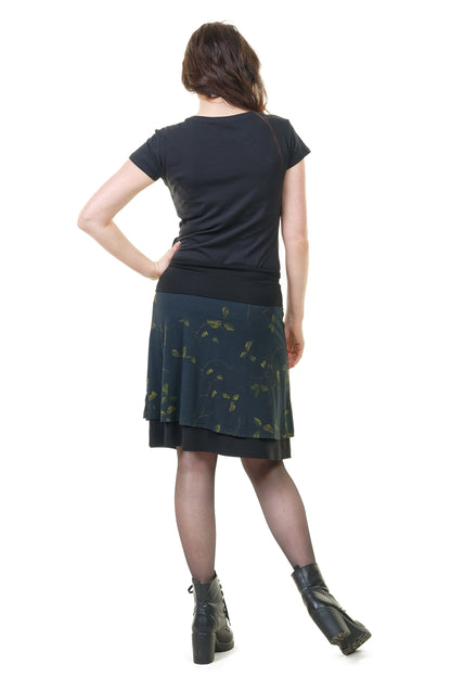 Circle skirt knee-length foliage