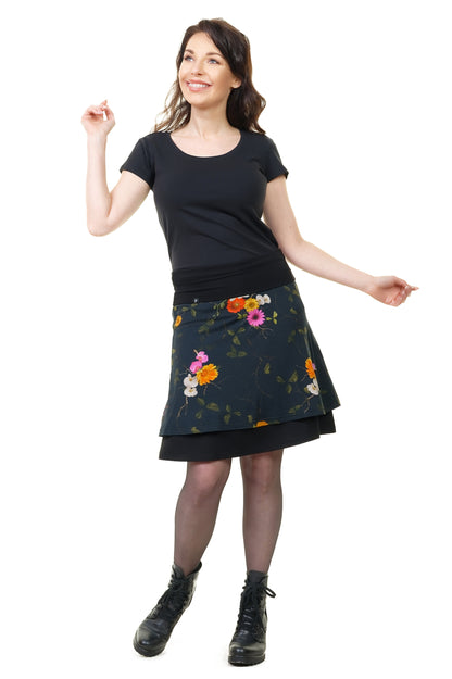 Circle skirt knee-length Sunflowers