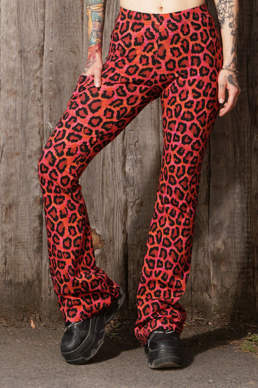 Flare Schlag Leggings Fesche Mieze rot