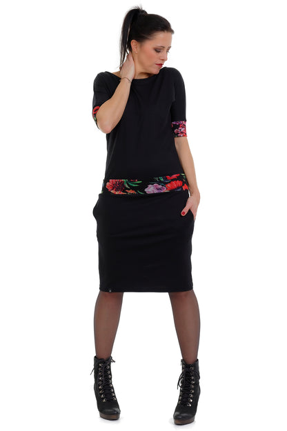 Fledermaus Kleid schwarz mystic rose