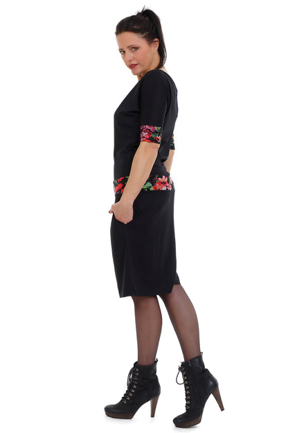 Fledermaus Kleid schwarz mystic rose
