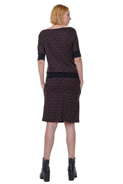 SALE Größe XS Fledermauskleid rote Blümchen