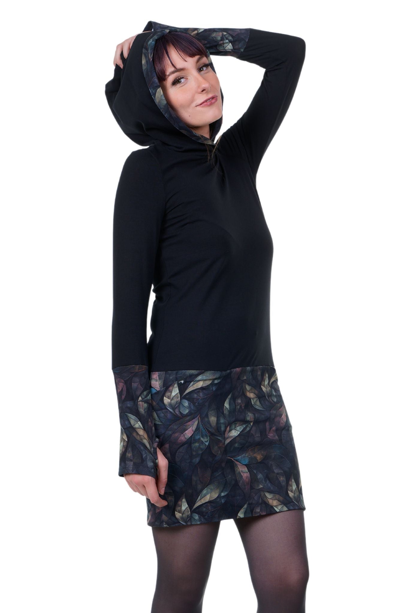 Hoodiekleid Winterzauber schwarz Black Diamond