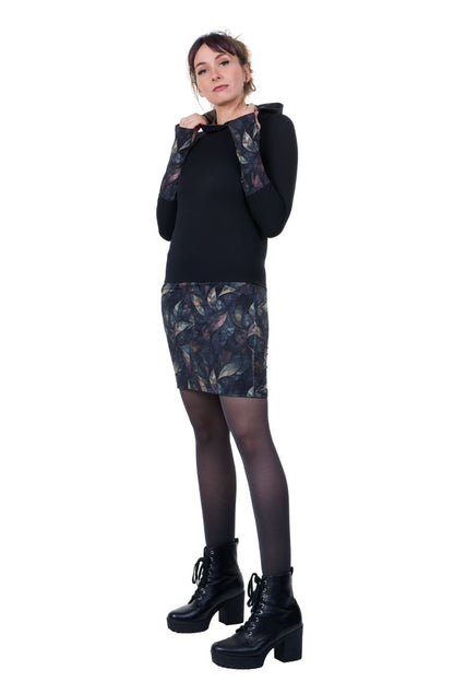 Hoodiekleid Winterzauber schwarz Black Diamond