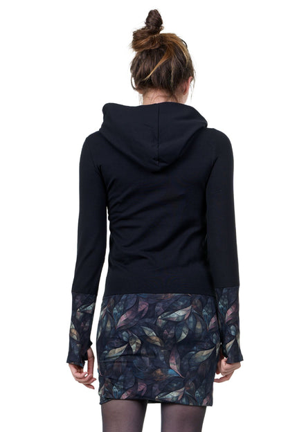 Hoodiekleid Winterzauber schwarz Black Diamond
