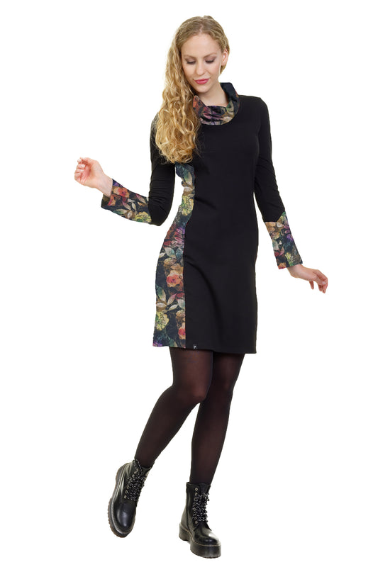 Robe Reine d'Automne Noir Foncé Coloré