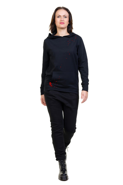 Sweat à capuche été noir olive